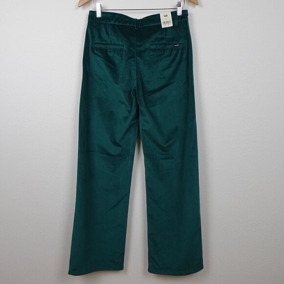 Levi's Baggy Trousers Women's Size 26x31 Green Velvet Wide Leg Loose Fit - Picture 4 of 11